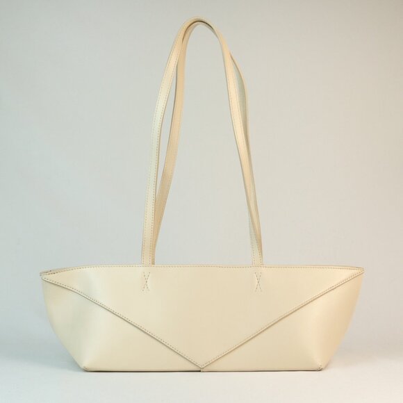 Loewe Puzzle Fold Cropped Tote Shoulder Bag, Ivory - Picture 2 of 16